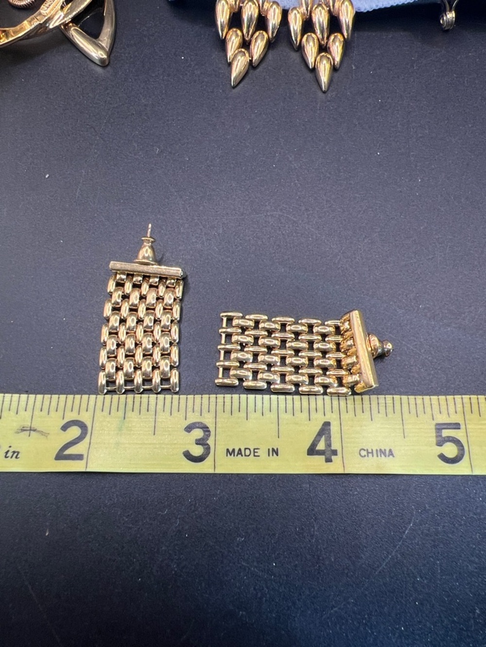 Monet Gold Mesh Cascade Drop Earrings - Picture 2 of 4
